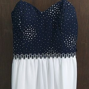 City triangles high low strapless homecoming dress